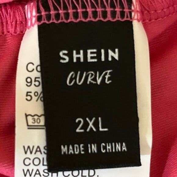 Shein Curve Women's Multi Short Sleeve Crew Neck Pullover A-Line Midi Dress 2XL - Picture 4 of 5